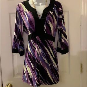 Style & Co. Purple and Black Blouse